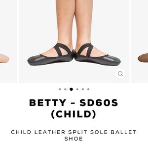 Betty Kids Black Leather Ballet Shoes